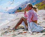 Garmash Canvas Paintings - By the shore